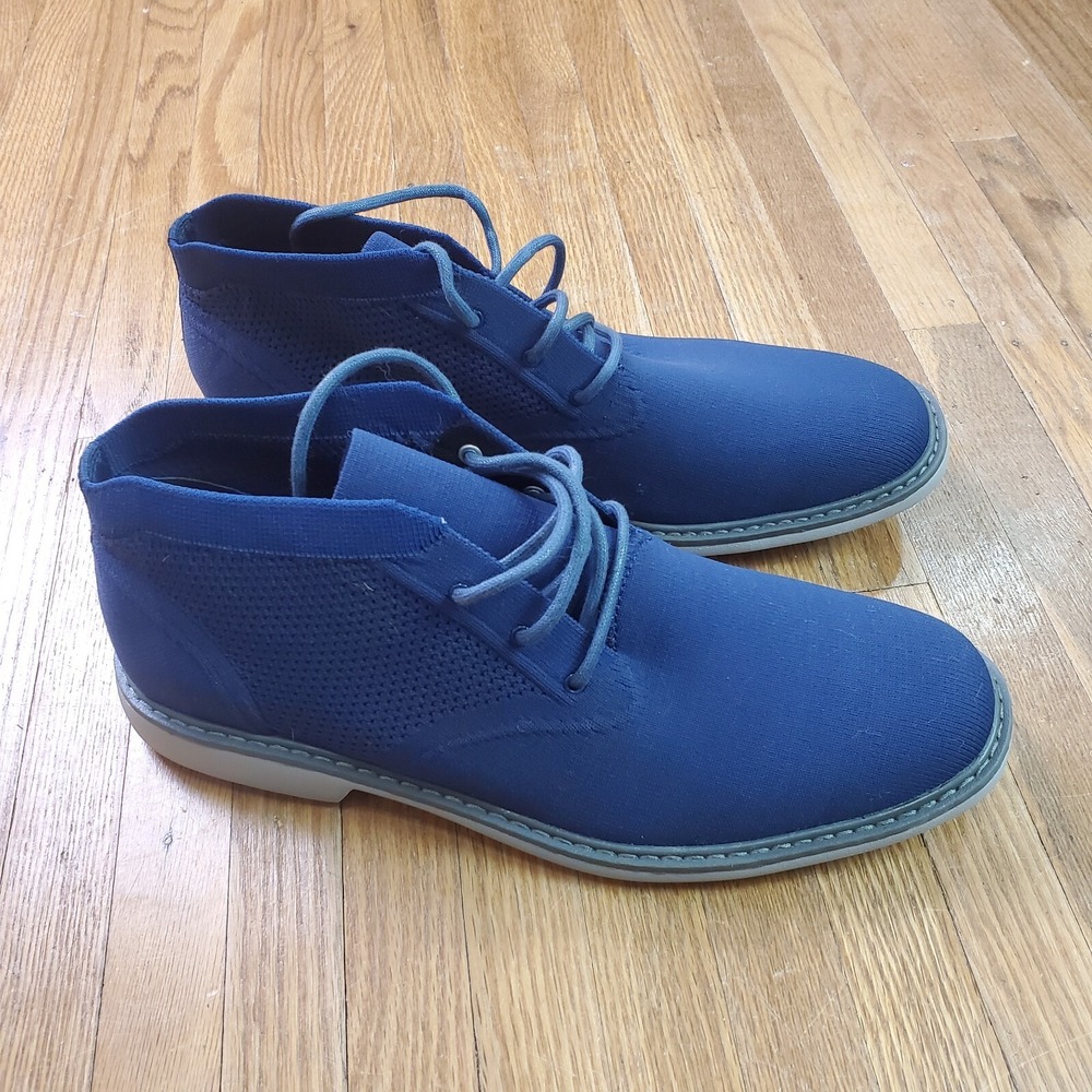 Mark Mason Dress Knit Ankle Boot Mens Sz 10 Blue Chukka Boots‎